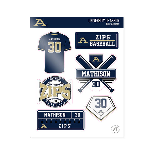 Akron - NCAA Baseball : Gabe Mathison - Sticker Sheet-0