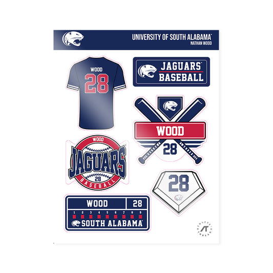South Alabama - NCAA Baseball : Nathan Wood - Sticker Sheet-0