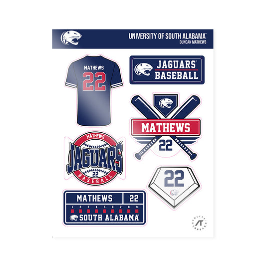 South Alabama - NCAA Baseball : Duncan Mathews - Sticker Sheet-0