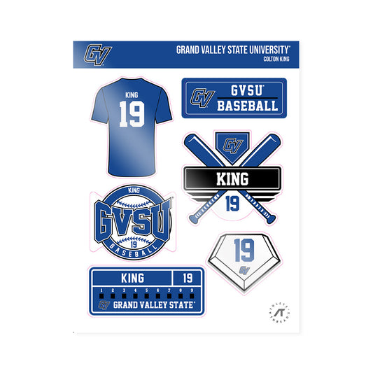 Grand Valley - NCAA Baseball : Colton King - Sticker Sheet-0