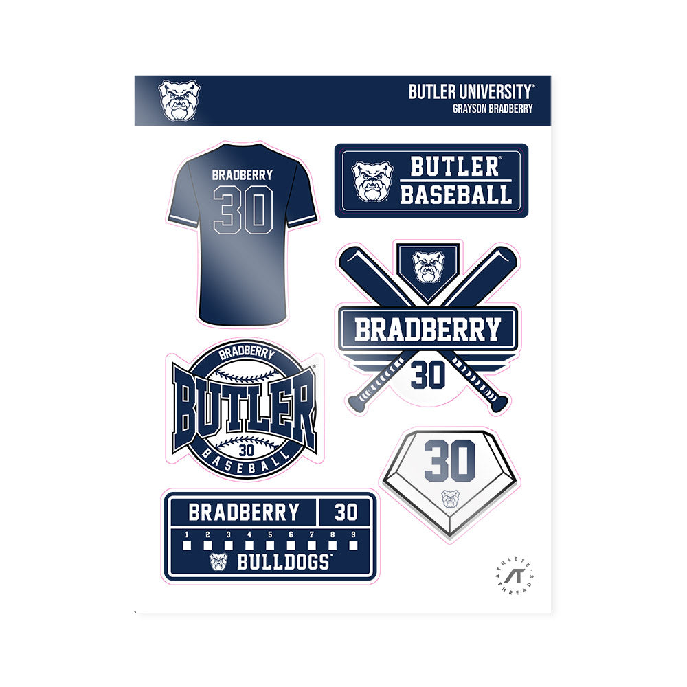 Butler - NCAA Baseball : Grayson Bradberry - Sticker Sheet-0