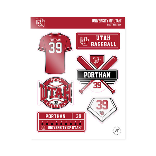 Utah - NCAA Baseball : Brett Porthan - Sticker Sheet-0