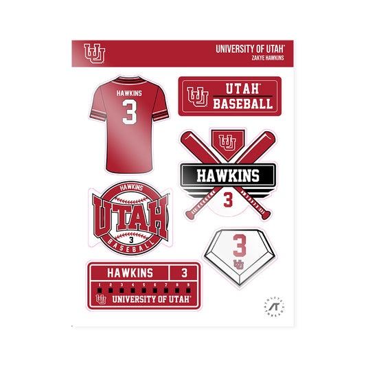 Utah - NCAA Baseball : Zakye Hawkins - Sticker Sheet-0