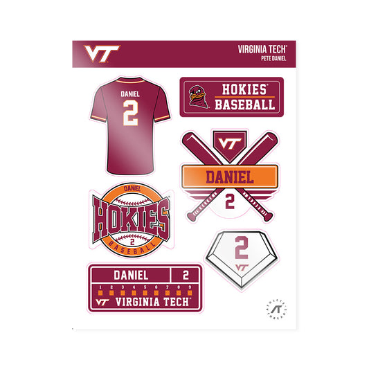 Virginia Tech - NCAA Baseball : Pete Daniel - Sticker Sheet-0