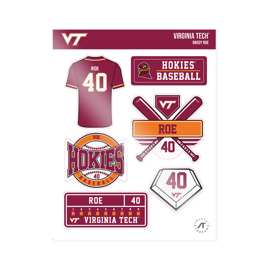 Virginia Tech - NCAA Baseball : Brody Roe - Sticker Sheet-0