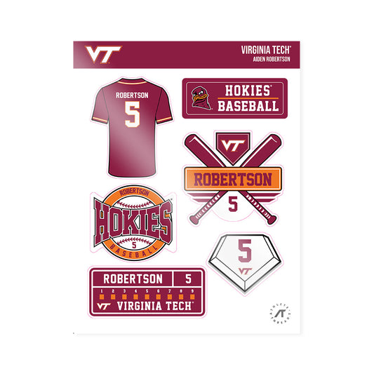 Virginia Tech - NCAA Baseball : Aiden Robertson - Sticker Sheet-0
