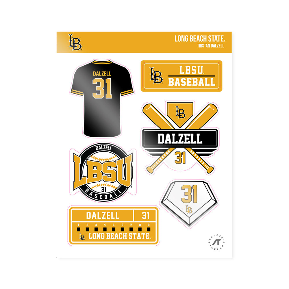 LBSU - NCAA Baseball : Tristan Dalzell - Sticker Sheet-0