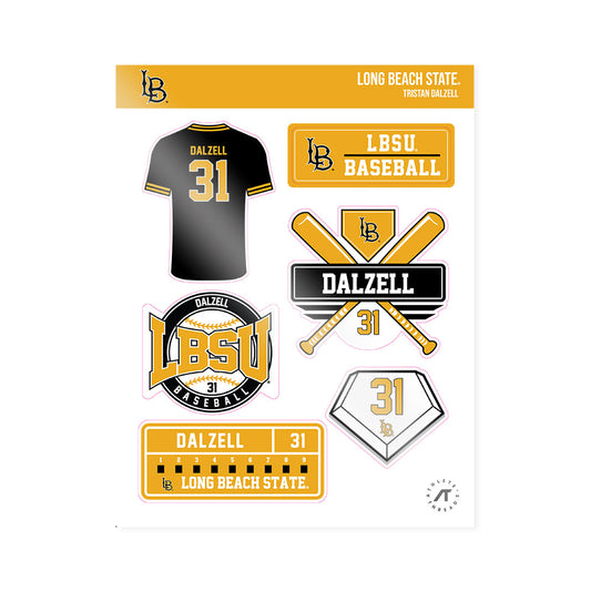 LBSU - NCAA Baseball : Tristan Dalzell - Sticker Sheet-0