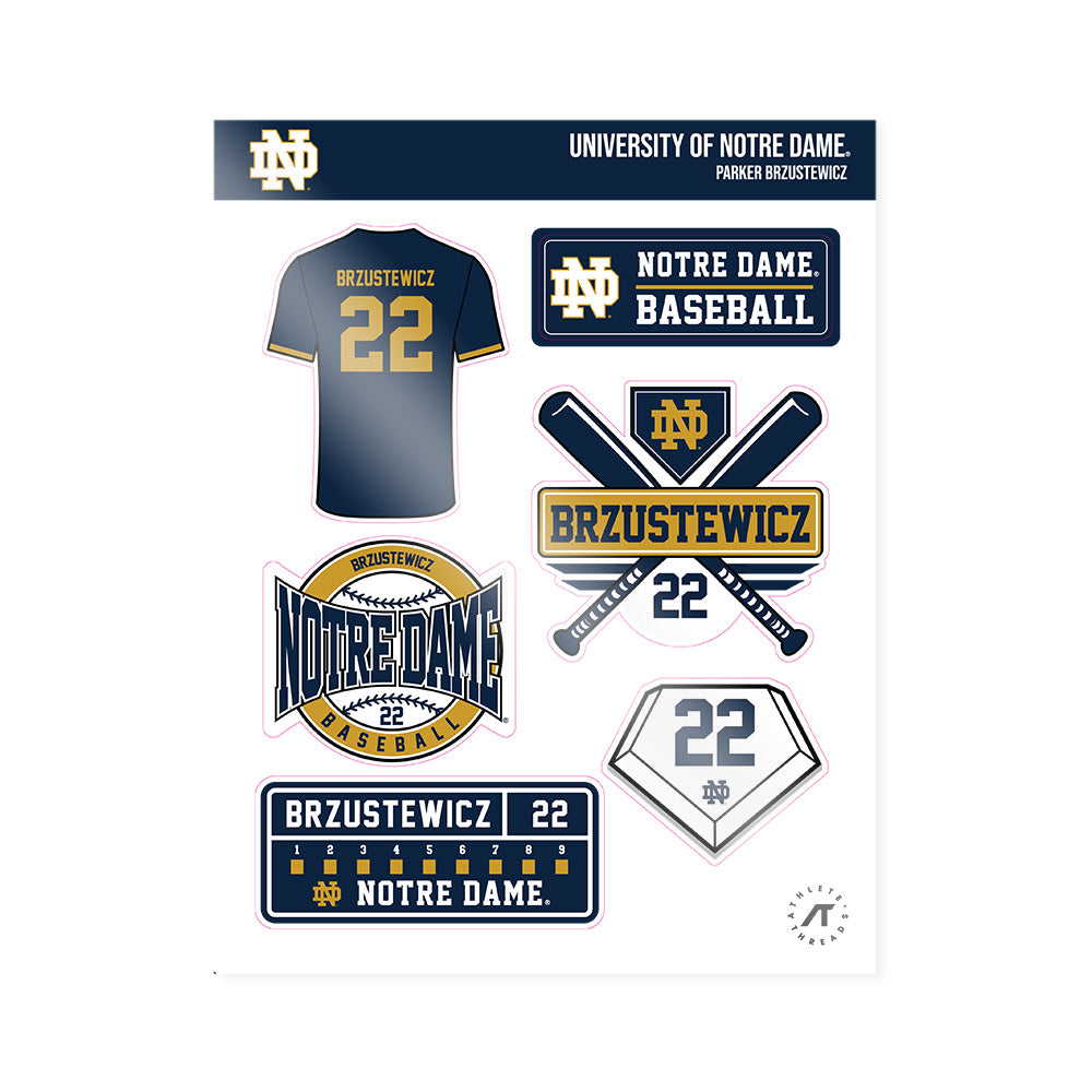 Notre Dame - NCAA Baseball : Parker Brzustewicz - Sticker Sheet-0