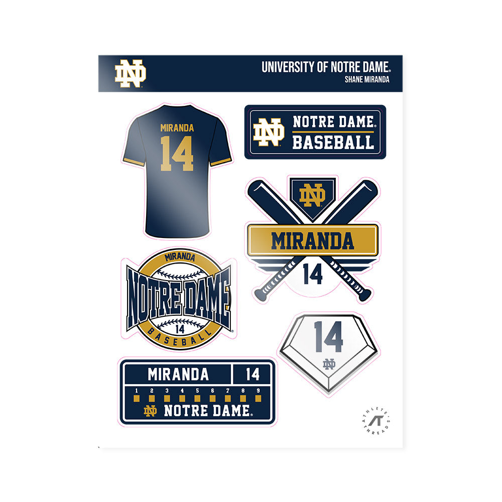 Notre Dame - NCAA Baseball : Shane Miranda - Sticker Sheet-0