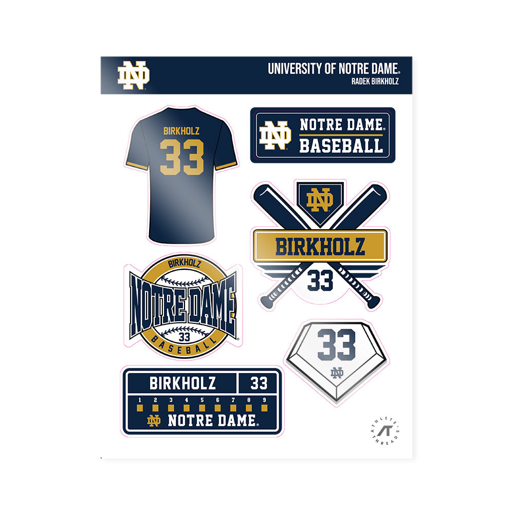 Notre Dame - NCAA Baseball : Radek Birkholz - Sticker Sheet-0