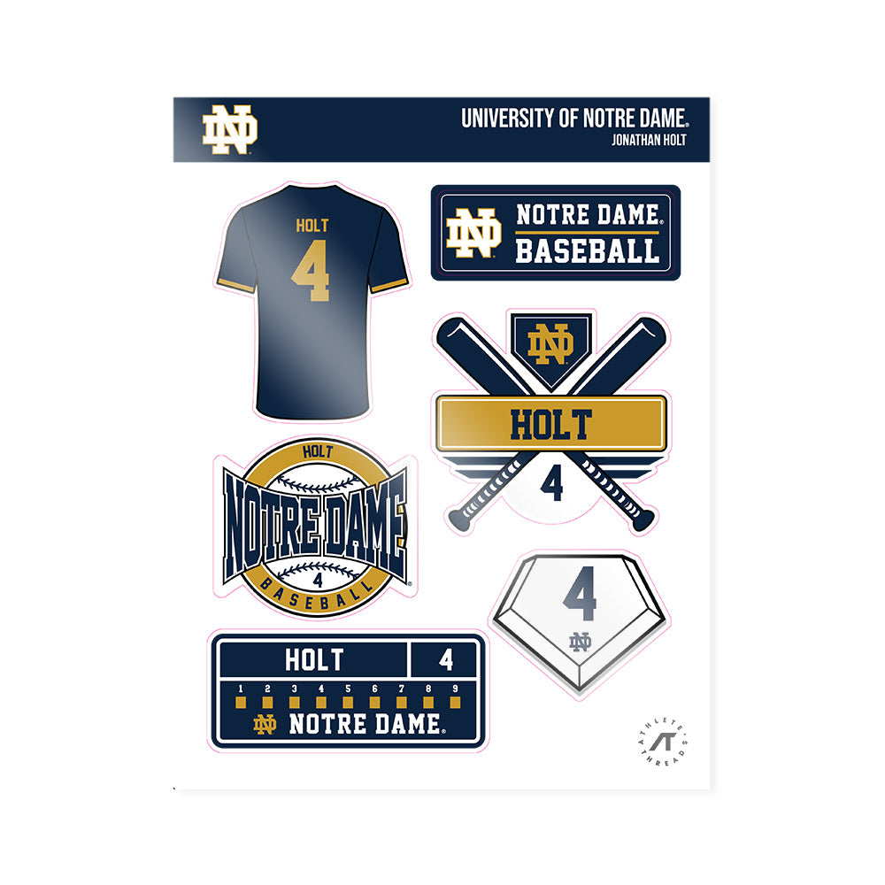 Notre Dame - NCAA Baseball : Jonathan Holt - Sticker Sheet-0