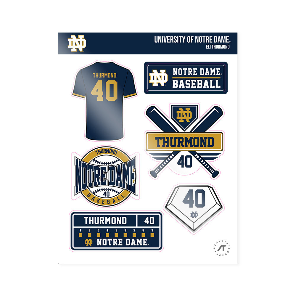 Notre Dame - NCAA Baseball : Eli Thurmond - Sticker Sheet-0