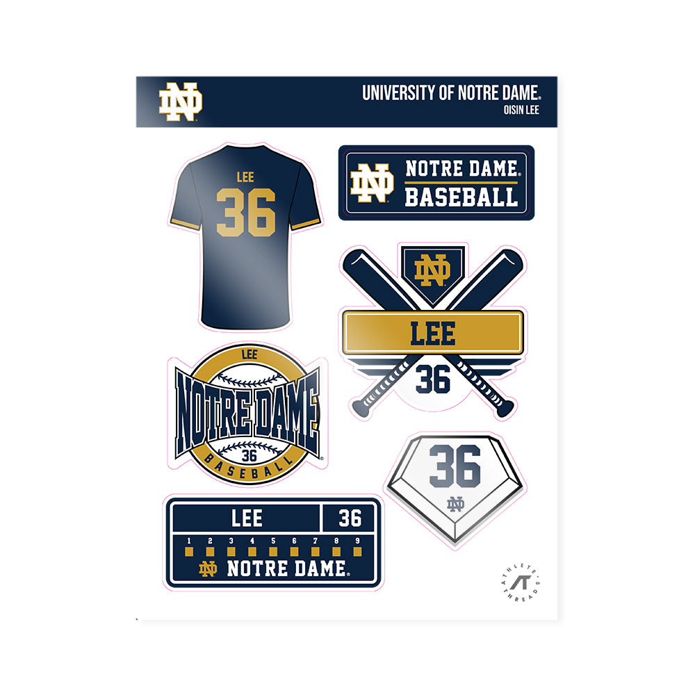 Notre Dame - NCAA Baseball : Oisin Lee - Sticker Sheet-0