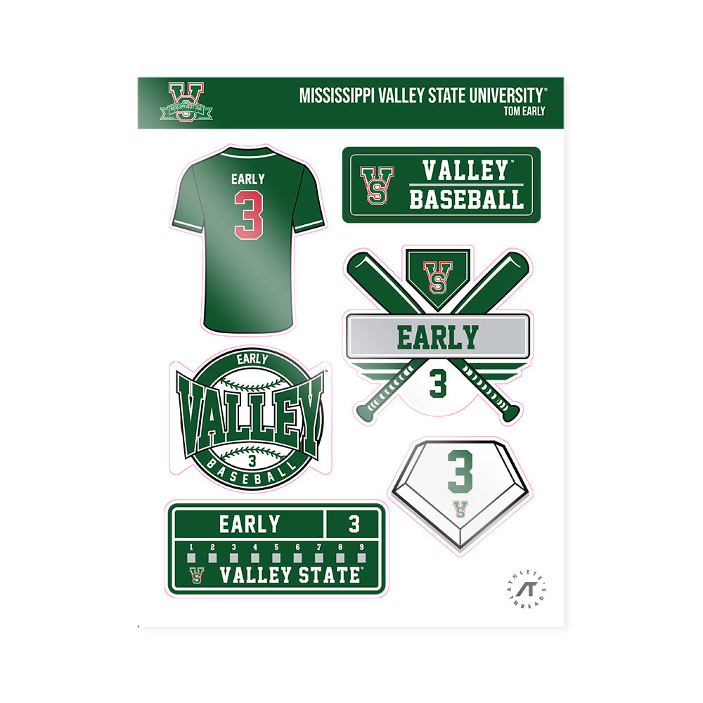 MVSU - NCAA Baseball : Tom Early - Sticker Sheet-0