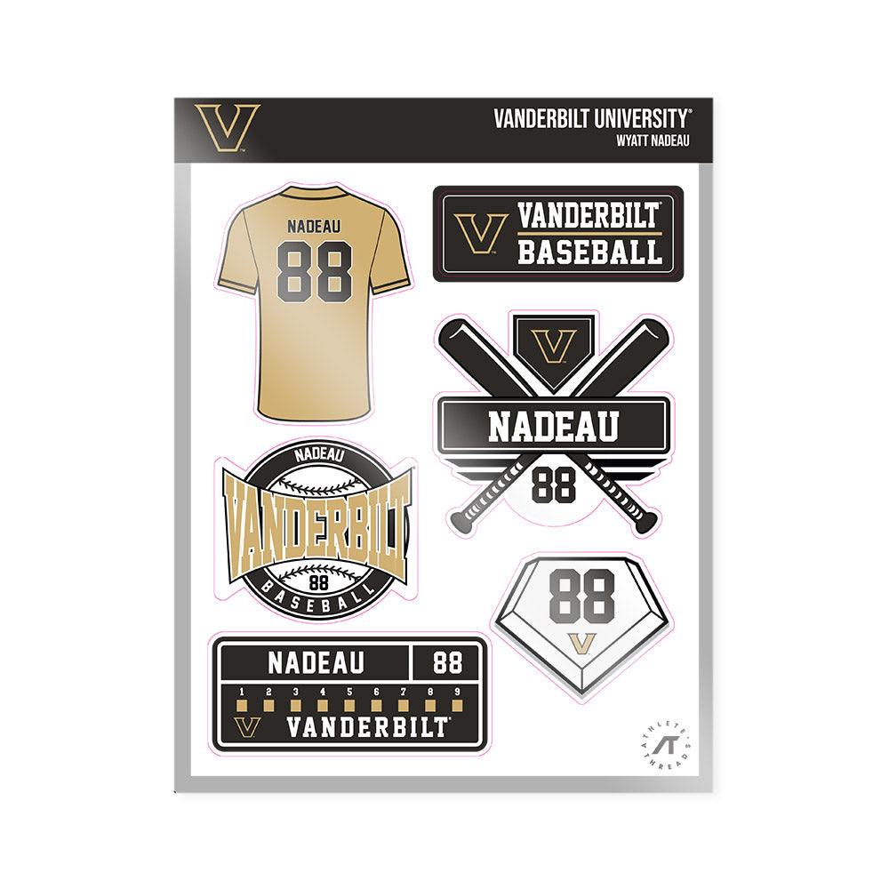 Vanderbilt - NCAA Baseball : Wyatt Nadeau - Sticker Sheet-0