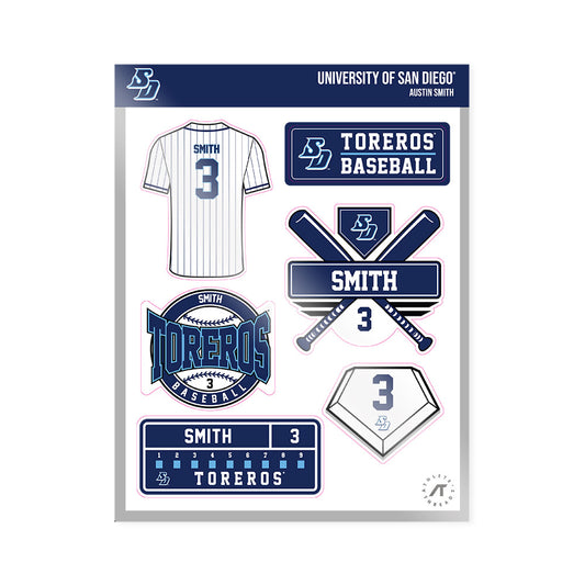San Diego - NCAA Baseball : Austin Smith - Sticker Sheet-0