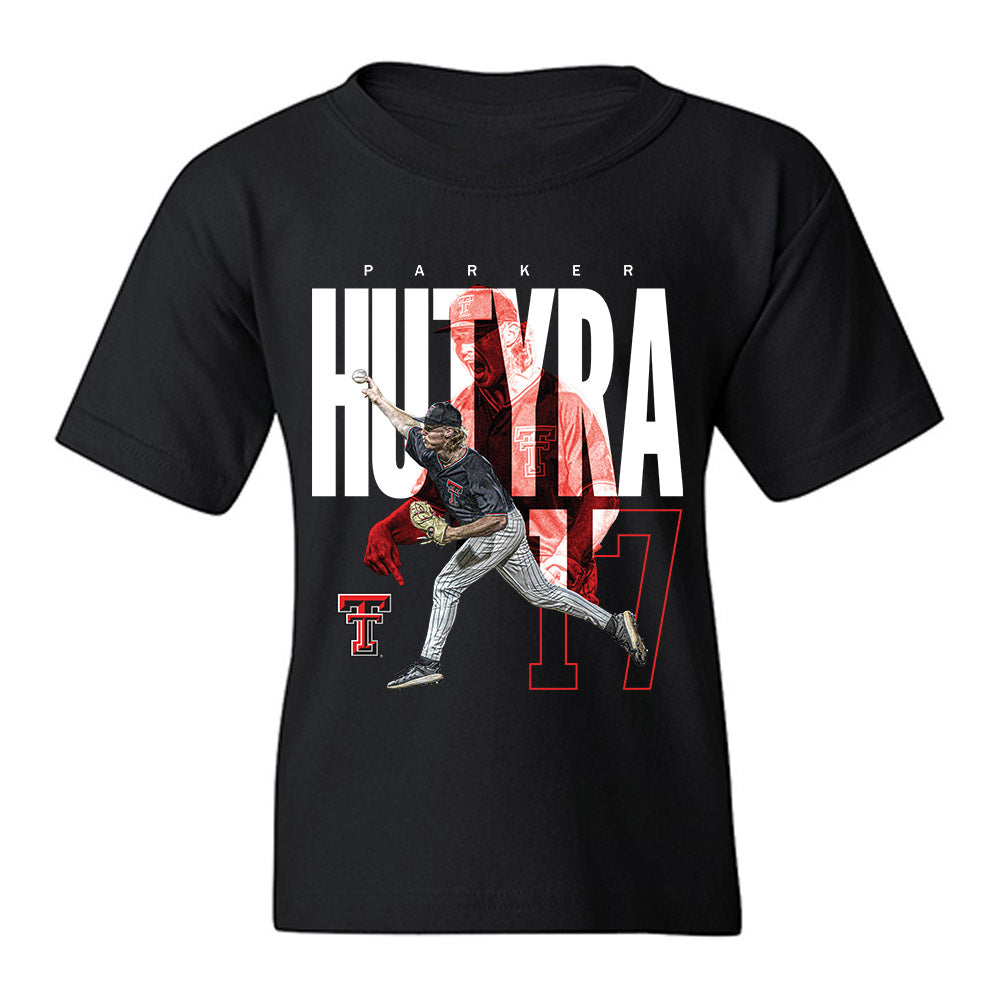 Texas Tech - NCAA Baseball : Parker Hutyra - Collage Youth T-Shirt-0