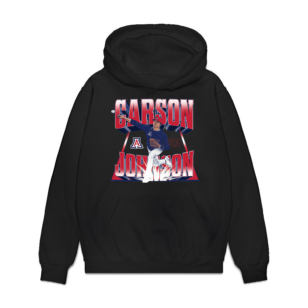 Arizona - NCAA Baseball : Carson Johnson - Player Collage Premium Hooded Sweatshirt-0