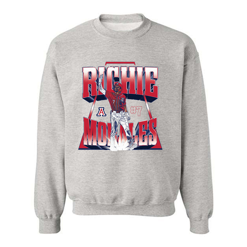 Arizona - NCAA Baseball : Richie Morales - Player Collage Crewneck Sweatshirt-0