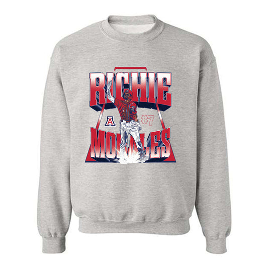 Arizona - NCAA Baseball : Richie Morales - Player Collage Crewneck Sweatshirt-0