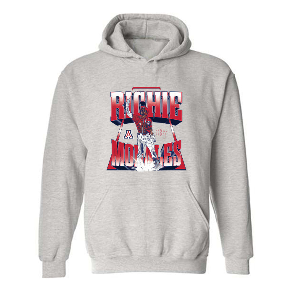 Arizona - NCAA Baseball : Richie Morales - Player Collage Hooded Sweatshirt-0