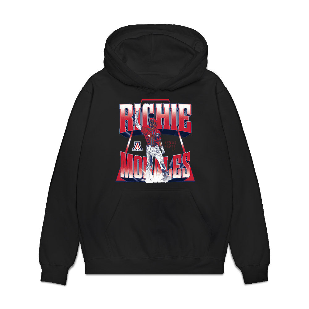 Arizona - NCAA Baseball : Richie Morales - Player Collage Premium Hooded Sweatshirt-0