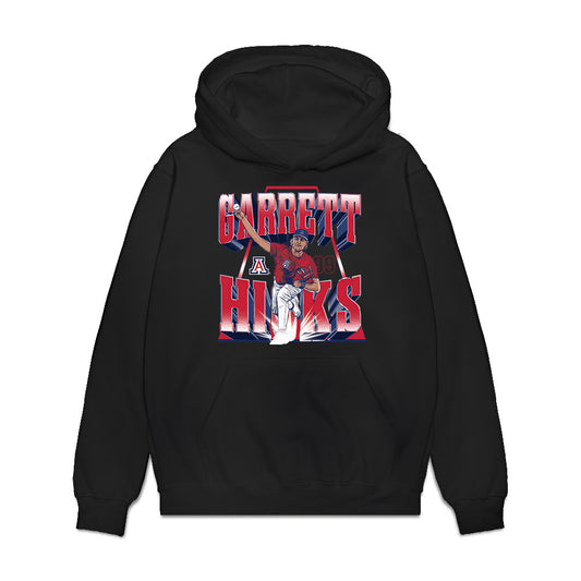 Arizona - NCAA Baseball : Garrett Hicks - Player Collage Premium Hooded Sweatshirt-0