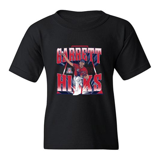 Arizona - NCAA Baseball : Garrett Hicks - Player Collage Youth T-Shirt-0