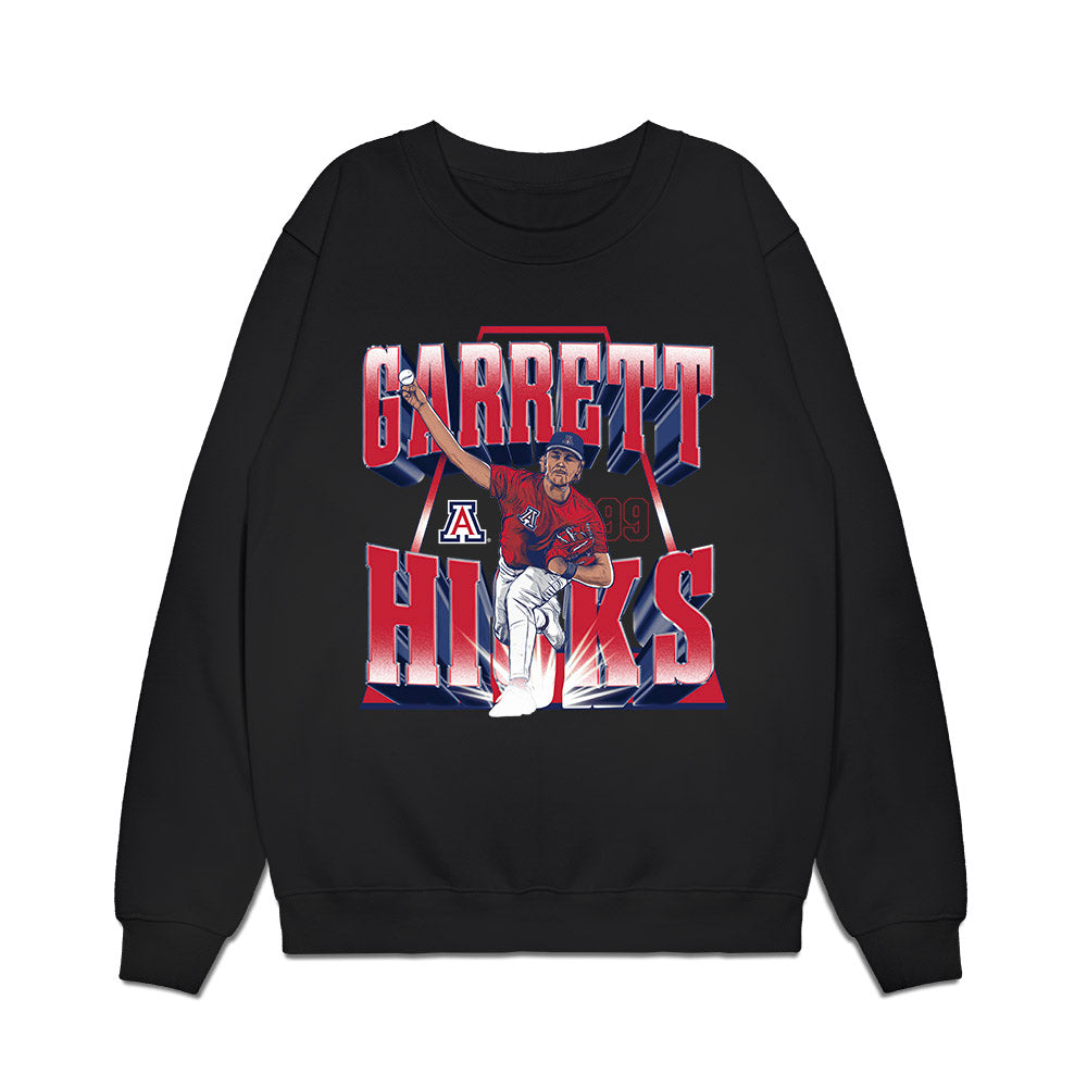 Arizona - NCAA Baseball : Garrett Hicks - Player Collage Premium Crewneck Sweatshirt-0