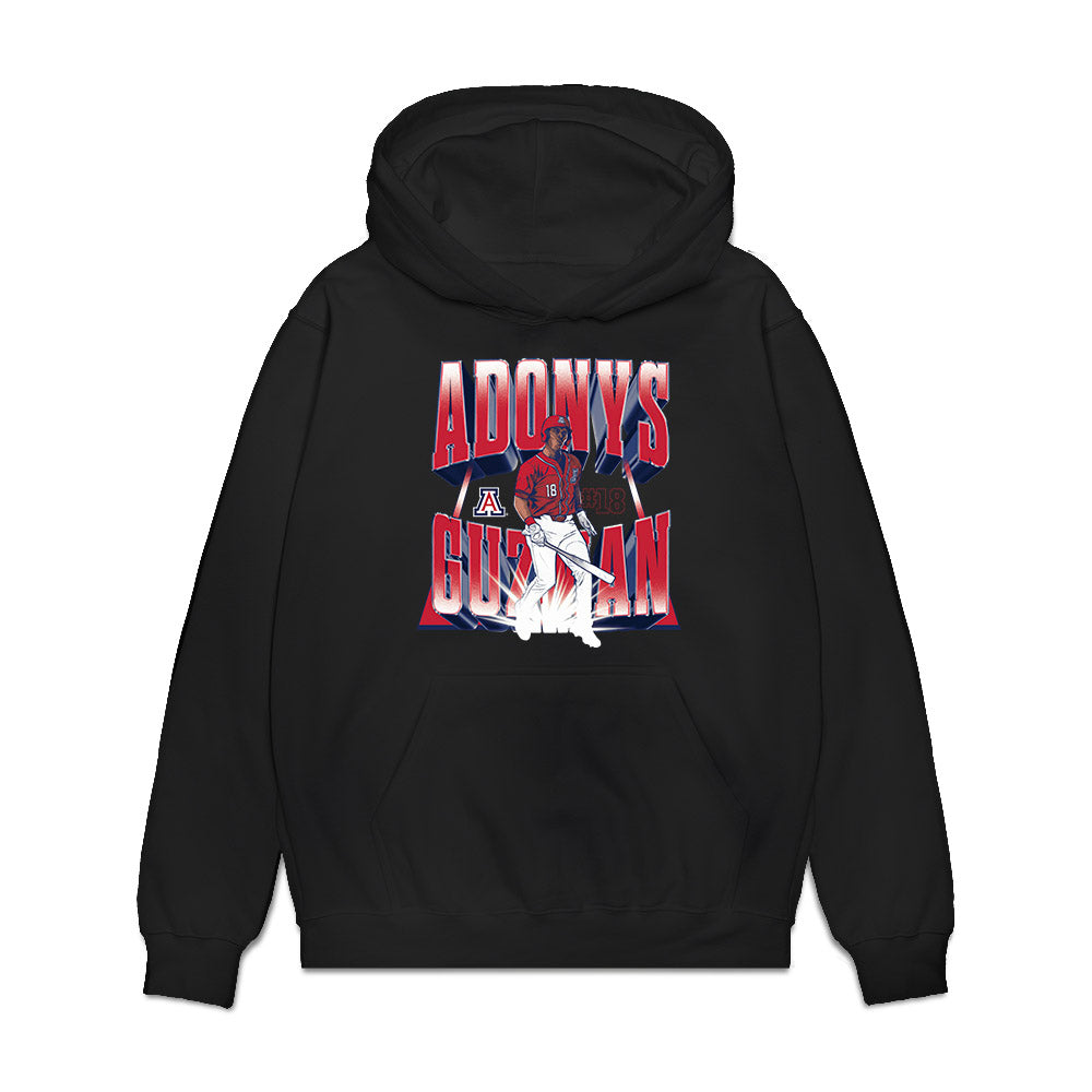 Arizona - NCAA Baseball : Adonys Guzman - Player Collage Premium Hooded Sweatshirt-0