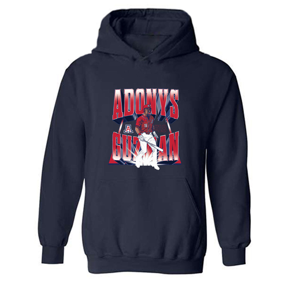 Arizona - NCAA Baseball : Adonys Guzman - Player Collage Hooded Sweatshirt-0