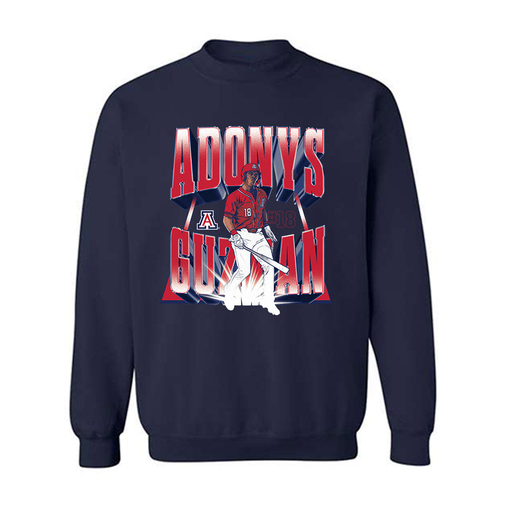 Arizona - NCAA Baseball : Adonys Guzman - Player Collage Crewneck Sweatshirt-0