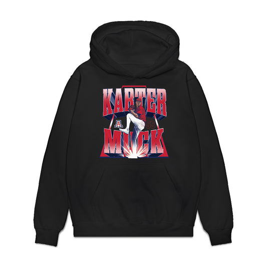 Arizona - NCAA Baseball : Karter Muck - Player Collage Premium Hooded Sweatshirt-0