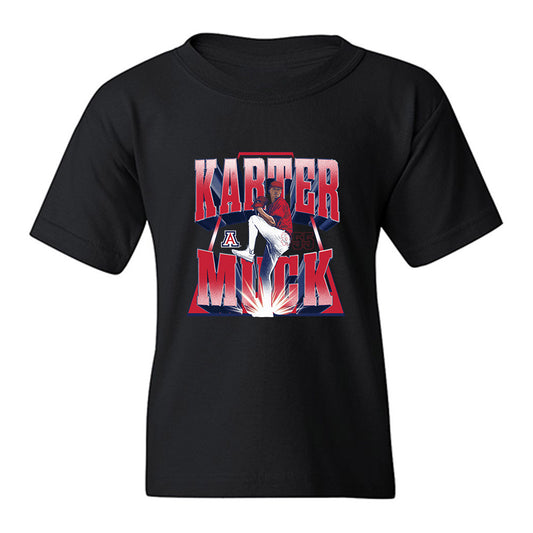 Arizona - NCAA Baseball : Karter Muck - Player Collage Youth T-Shirt-0