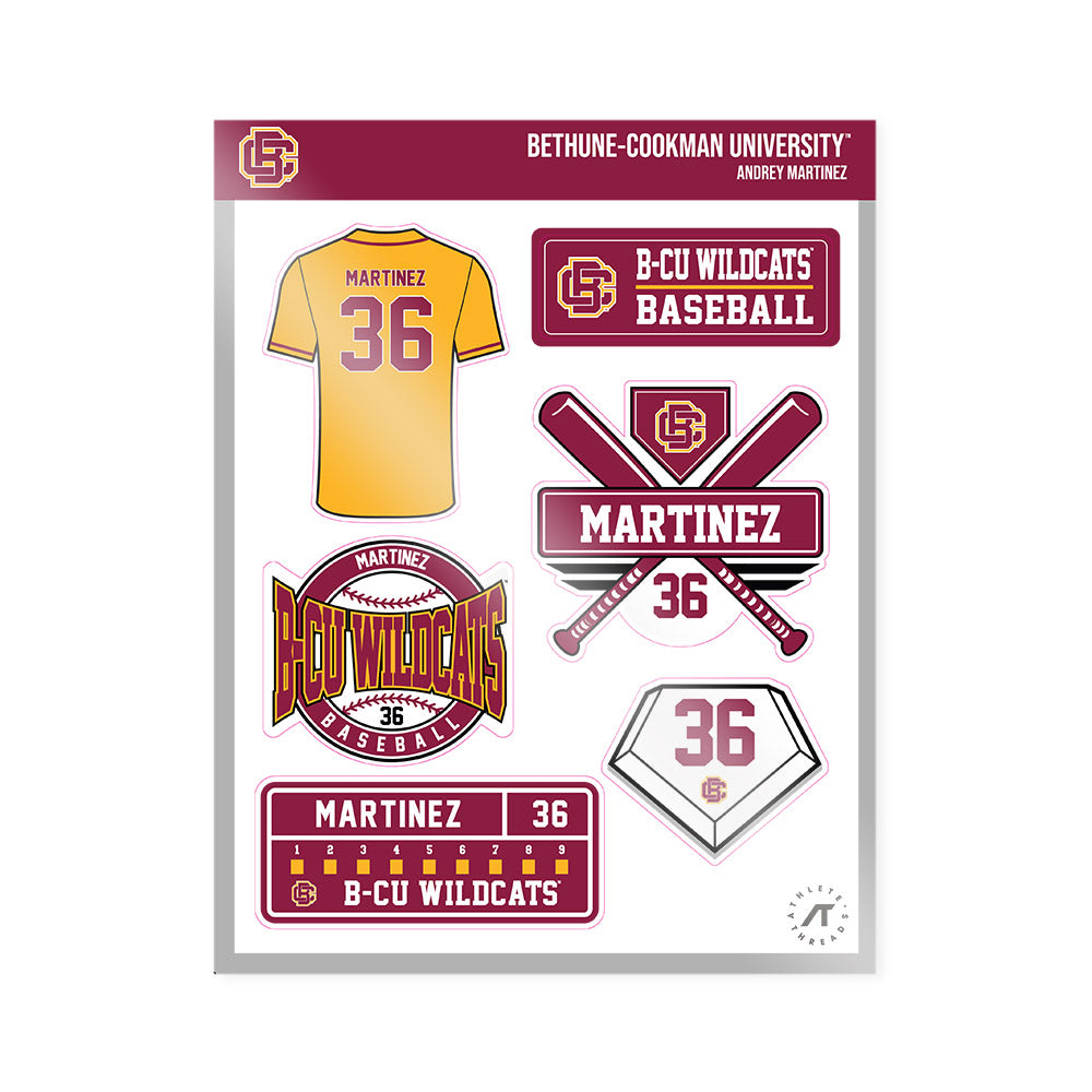 Bethune - NCAA Baseball : Andrey Martinez - Sticker Sheet-0
