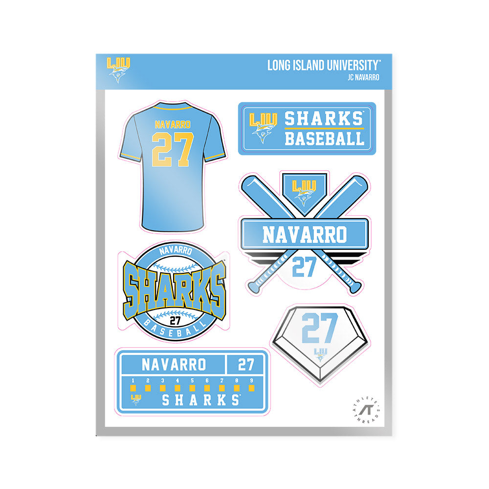 LIU - NCAA Baseball : Jc Navarro - Sticker Sheet-0