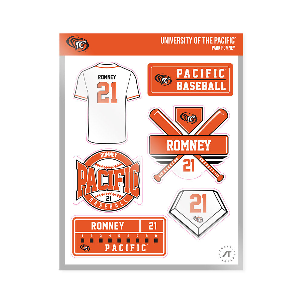 Pacific - NCAA Baseball : Park Romney - Sticker Sheet-0