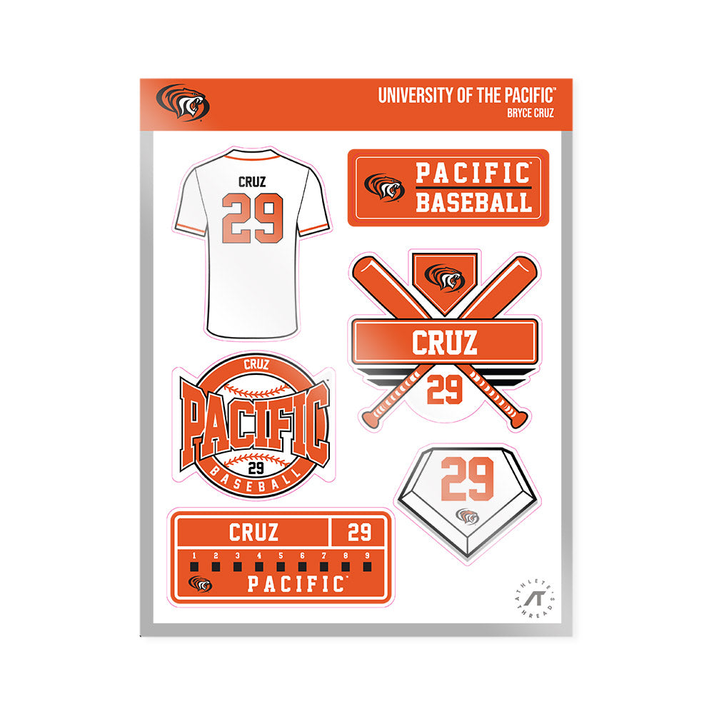 Pacific - NCAA Baseball : Bryce Cruz - Sticker Sheet-0