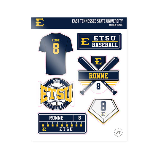 East Tennessee State - NCAA Baseball : Andrew Ronne - Sticker Sheet-0