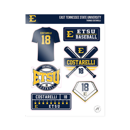 East Tennessee State - NCAA Baseball : Thomas Costarelli - Sticker Sheet-0