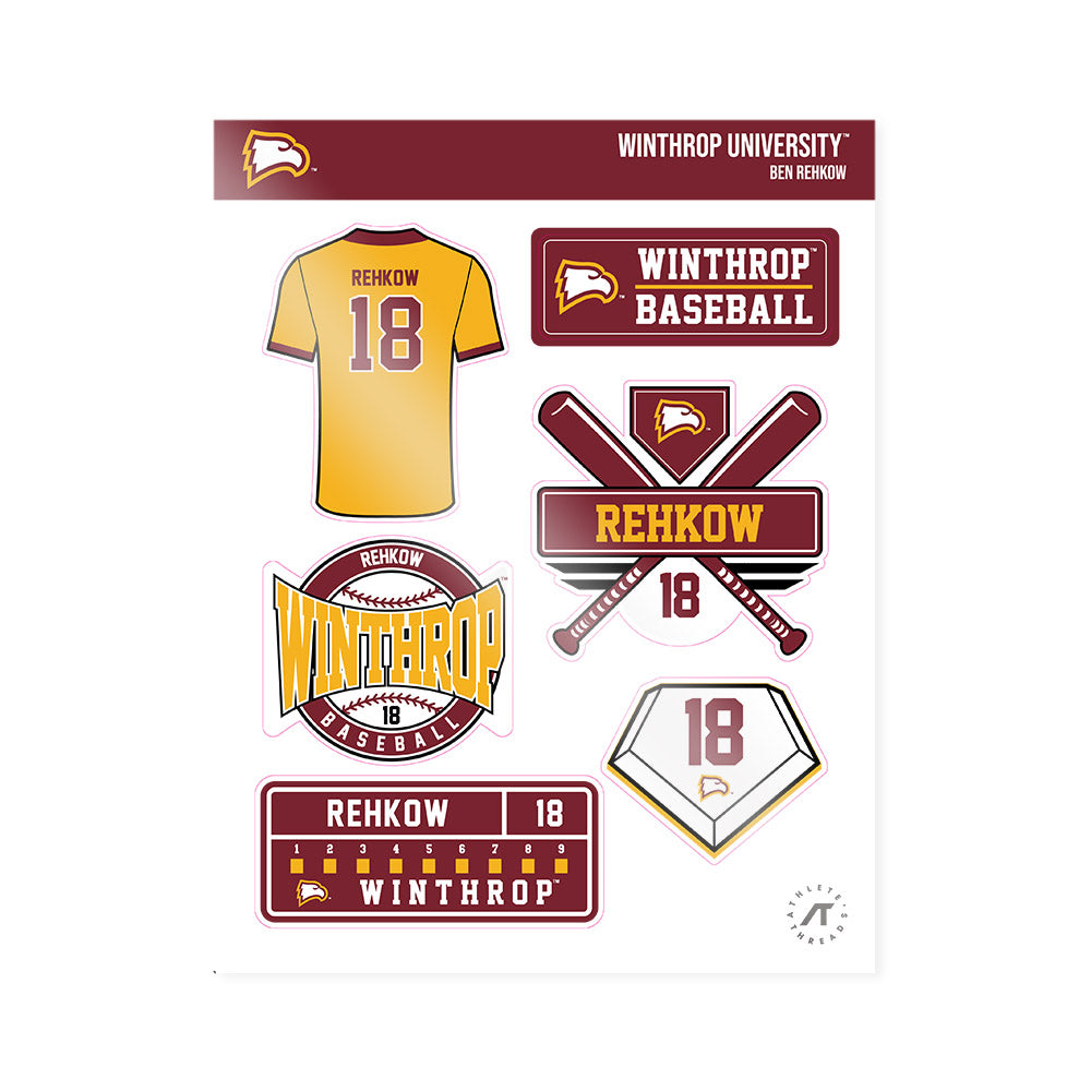 Winthrop - NCAA Baseball : Ben Rehkow - Sticker Sheet-0