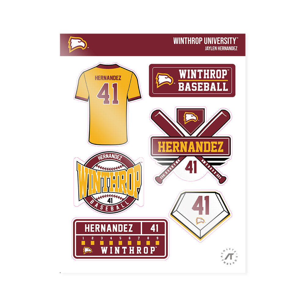 Winthrop - NCAA Baseball : Jaylen Hernandez - Sticker Sheet-0