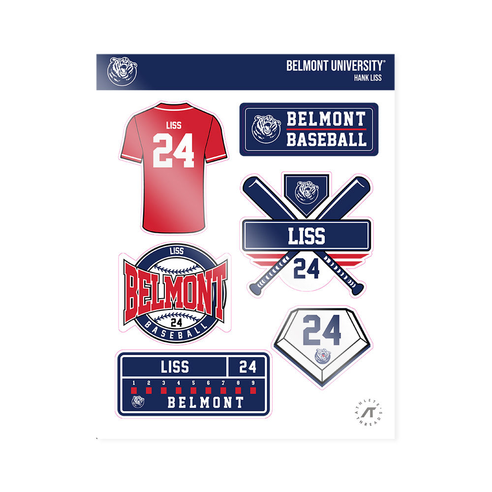 Belmont - NCAA Baseball : Hank Liss - Sticker Sheet-0