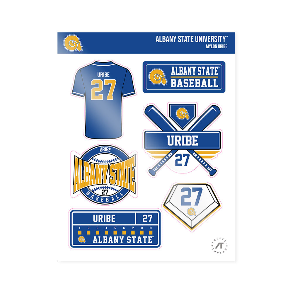 Albany State - NCAA Baseball : Mylon Uribe - Sticker Sheet-0