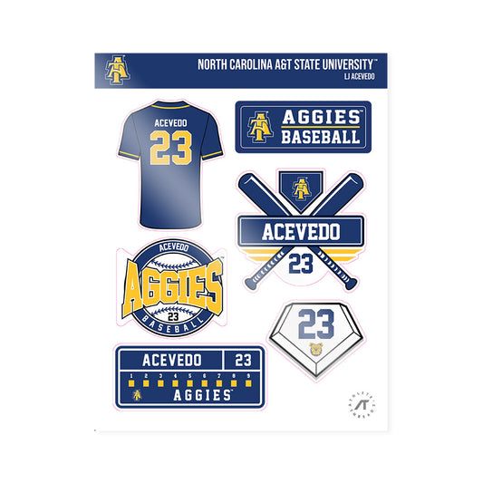 North Carolina A&T - NCAA Baseball : LJ Acevedo - Sticker Sheet-0