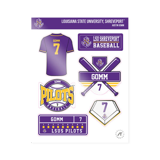 LSUS - NCAA Baseball : Austin Gomm - Sticker Sheet-0