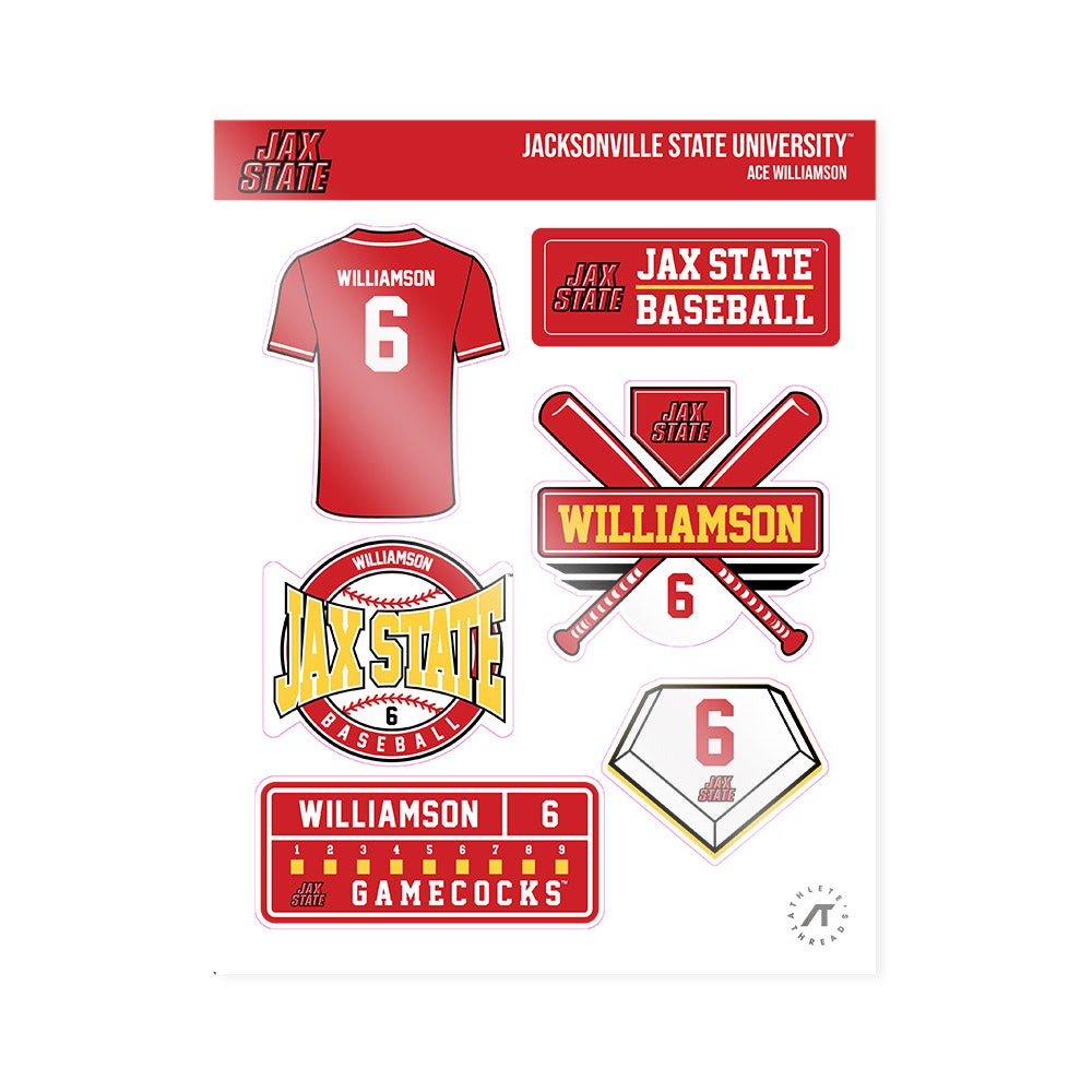 Jax State - NCAA Baseball : Ace Williamson - Sticker Sheet-0