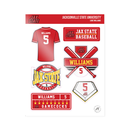 Jax State - NCAA Baseball : Luke Williams - Sticker Sheet-0