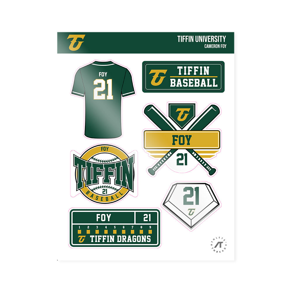 Tiffin - NCAA Baseball : Cameron Foy - Sticker Sheet-0